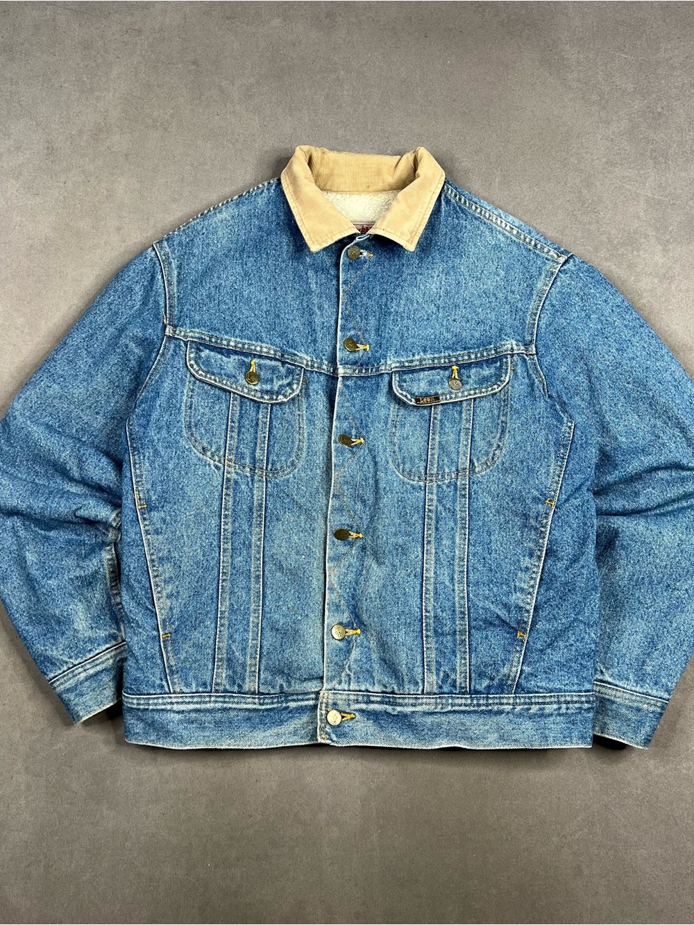 Lee Storm Rider Denim Jacket Blue & Tan Vintage